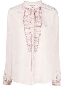 Lanvin blouse en soie à imprimé graphique - Rose