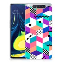 Samsung Galaxy A80 TPU Hoesje Blokken Kleurrijk - thumbnail