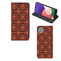 Samsung Galaxy A22 5G Hoesje met Magneet Batik Brown - thumbnail