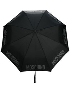 Moschino parapluie compact à logo imprimé - Noir