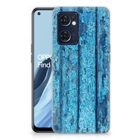 OPPO Reno 7 5G | Find X5 Lite Bumper Hoesje Wood Blue - thumbnail