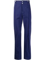 MARANT pantalon droit en coton à plis marqués - Bleu