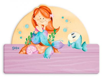 Dekori naambord zeemeermin meisjes 25 x 16 cm hout roze 2 delig