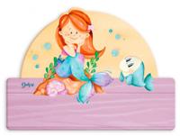 Dekori naambord zeemeermin meisjes 25 x 16 cm hout roze 2 delig