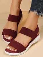 Summer Plain Synthetic Leather Slide Sandals - thumbnail