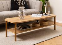 Salontafel Veerle Rechthoek Eiken Fineer Naturel - Giga Living - thumbnail