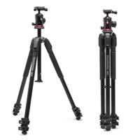 Manfrotto 190X AS, 3-Section Aluminium Camera Tripod, Photo-Kit with Ball Head, Ground Level, Arca-Swiss Plate, Quick Power Lock, 10kg Payload, for DSLR and Mirrorless, Photo Shooting Supports