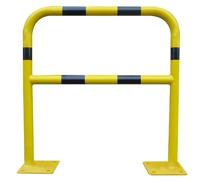 Veiligheidshek zwart/geel staal 1500 mm met plaat en bevestigingen – Ø 40 mm