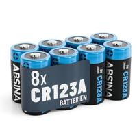 ABSINA 8 x CR123A 3 V lithiumbatterij voor camera's en nog veel meer – batterij CR123A, lekvrij en duurzaam, CR123A-batterijen met 1300 mAh, batterijen CR123, batterijen CR123A, 3 V, batterijen 123