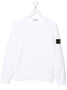 Stone Island Junior sweat à patch Compass - Blanc