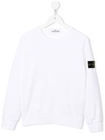 Stone Island Junior sweat à patch Compass - Blanc