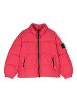 Stone Island Junior doudoune à patch logo - Rose - thumbnail