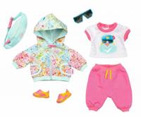 BABY born kledingset voor pop tot 43 cm roze/turquoise 6 delig