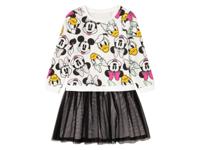 Kindersweatjurk (134/140, Minnie wit/zwart)