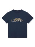 Lanvin Enfant t-shirt en coton à imprimé léopard - Bleu