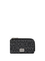 Dolce & Gabbana portefeuille zippé à logo en jacquard - Noir