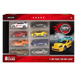 Rapid Wheels Die-Cast Auto&apos;s 8 Stuks