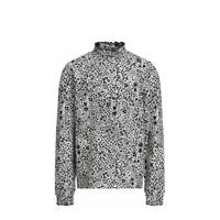 WE Fashion top met all over print zwart/wit