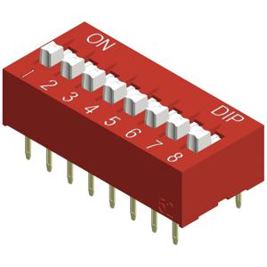 Diptronics NDS-04V DIP-schakelaar Aantal polen 4 Slide-type 1 stuk(s)