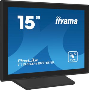 Iiyama ProLite T1532MSC-B1S Touchscreen monitor Energielabel: E (A - G) 38.1 cm (15 inch) 1024 x 768 Pixel 4:3 8 ms HDMI, DisplayPort, Audio-Line-out, VGA TN