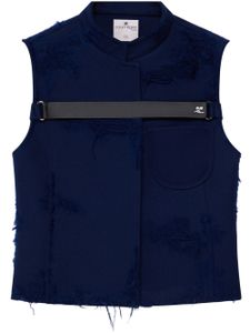 Courrèges veste à effet usé - Bleu