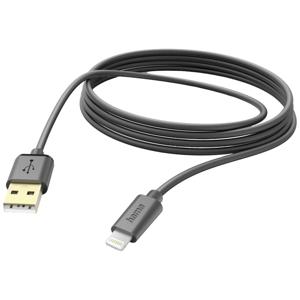 Hama USB-laadkabel USB 2.0 Apple Lightning stekker, USB-A stekker 3.00 m Zwart 00201582