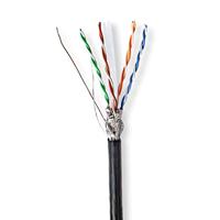 NEDIS Netwerkkabelrol | CAT6 | Massief | S/FTP | CCA | 305 m | Outdoor | Rond | PE | Zwart | Geschenkdoos
