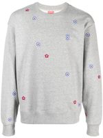 Kenzo floral-embroidered cotton sweatshirt - Gris