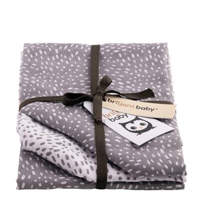 Briljant Baby Minimal Dots hydrofiel luier - set van 3 grijs