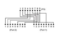 Digitus RJ45 Netwerk Adapter CAT 5, CAT 5e [1x RJ45-stekker - 2x RJ45-bus] Grijs - thumbnail