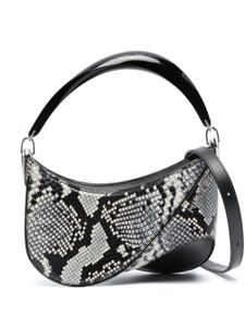 Mugler sac porté épaule à effet peau de serpent - Noir