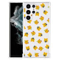 Doorzichtige Silicone Hoesje voor Samsung Galaxy S22 Ultra Katten Emojis - thumbnail