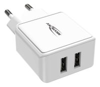 Ansmann HomeCharger HC212 USB-oplader 12 W Thuis Uitgangsstroom (max.) 2400 mA Aantal uitgangen: 2 x USB 2.0 bus A - thumbnail