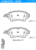 Remblokkenset, schijfrem ATE, u.a. für Audi, VW