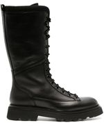 Doucal's lace-up leather boots - Noir