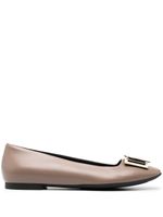 Furla decorative-buckle leather ballerina shoes - Tons neutres - thumbnail