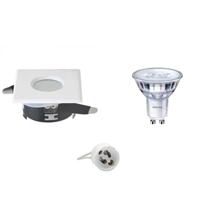 Philips - Led Spot Set - Sceneswitch 827 36d - Aigi - Gu10 Fitting - Waterdicht Ip65 - Dimbaar - Inbouw Vierkant - Mat