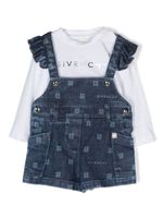 Givenchy Kids ensemble salopette-t-shirt en coton - Bleu - thumbnail