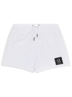 Armani Exchange short de bain à patch logo - Blanc