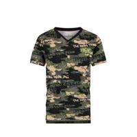 Vingino T-shirt Cameroene met camouflageprint groen/beige