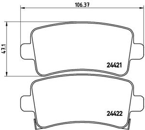 Remmenset, remschijf BREMBO, Remschijftype: Binnen geventileerd, Inbouwplaats: Achteras, u.a. für Saab, Vauxhall, Opel, Chevrolet