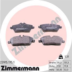 Remblokkenset, schijfrem ZIMMERMANN, u.a. für Mini, BMW, Ford