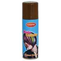 Carnaval verkleed haar verf/spray bruin 125 ml   - - thumbnail