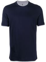 Brunello Cucinelli t-shirt en coton à manches courtes - Bleu