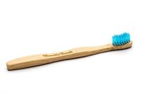 Tandenborstel bamboe kids blauw brush soft - thumbnail