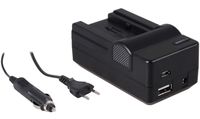 4-in-1 acculader voor Canon BP-709 / BP-718 / BP-727 / BP-745 - compact en licht - laden via stopcontact, auto, USB en Powerbank - thumbnail