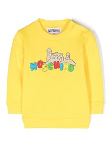 Moschino Kids sweat en coton à logo imprimé - Jaune