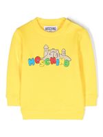 Moschino Kids sweat en coton à logo imprimé - Jaune - thumbnail