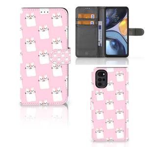 Motorola Moto G22 Telefoonhoesje met Pasjes Sleeping Cats