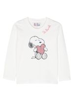 MC2 Saint Barth Kids t-shirt Snoopy à ornements en cristal - Blanc